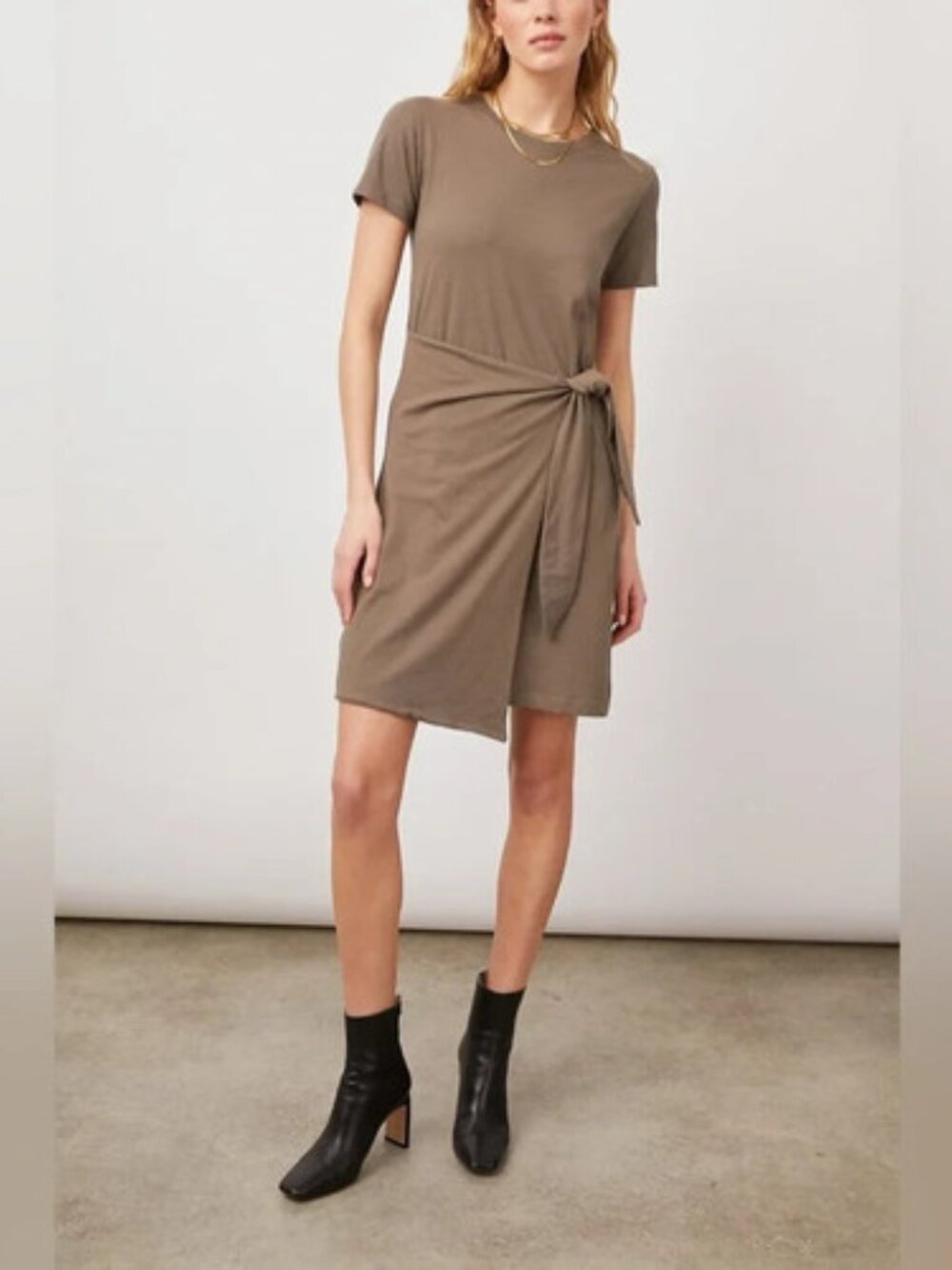 Rails Edie Canteen Side Knot Dress Size M Cotton Resort Travel Lounge Relaxed